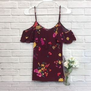 Cold Shoulder Floral Blouse